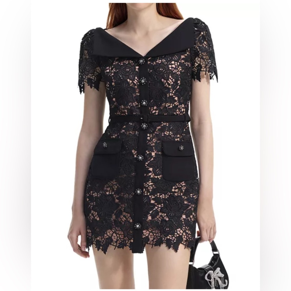NWT self portrait lace mini dress